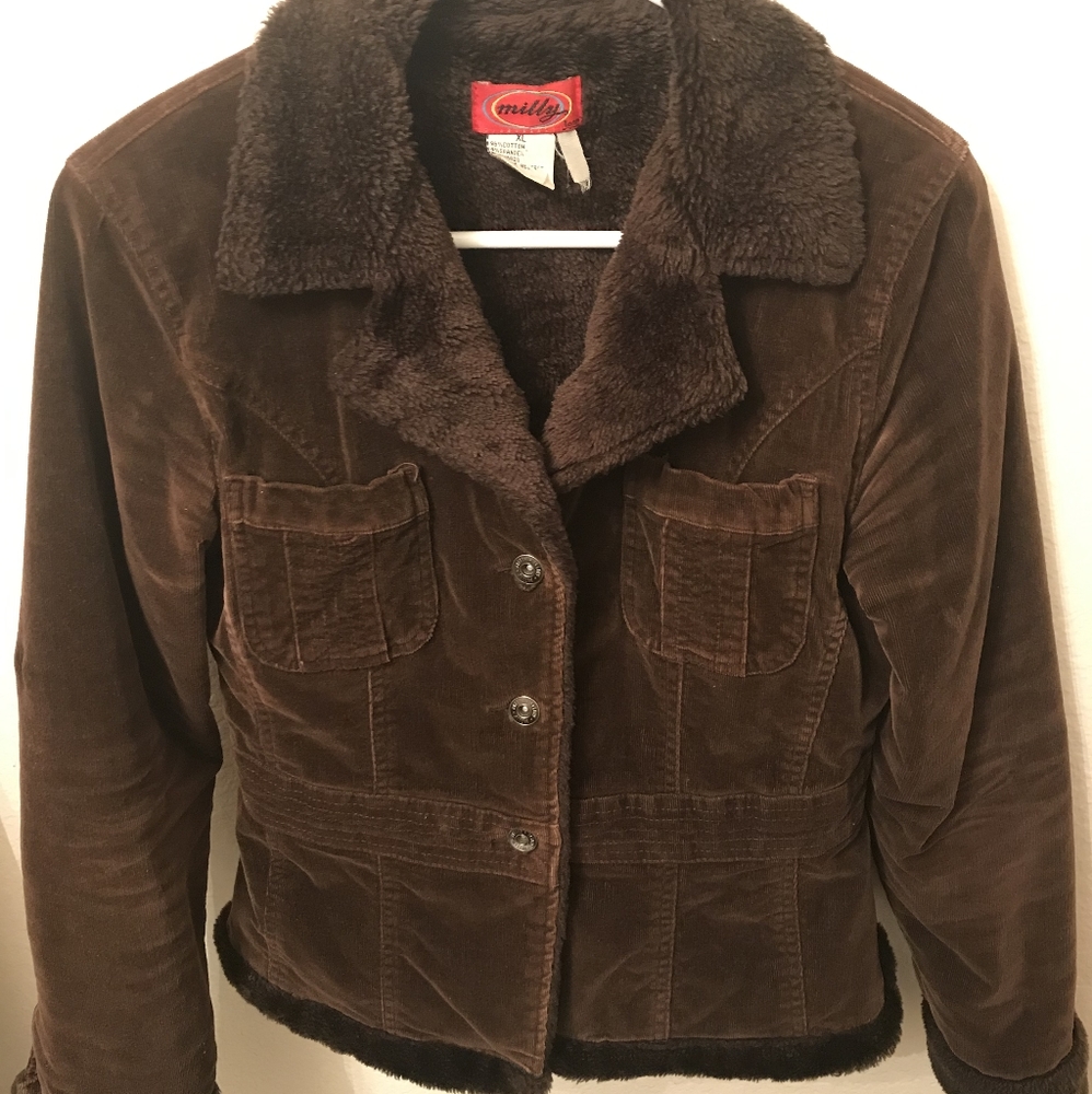 Milly Jean Corduroy Brown Junior's XL coat
